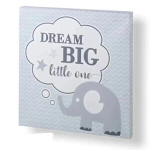Dream Big Elephant Nursery Canvas